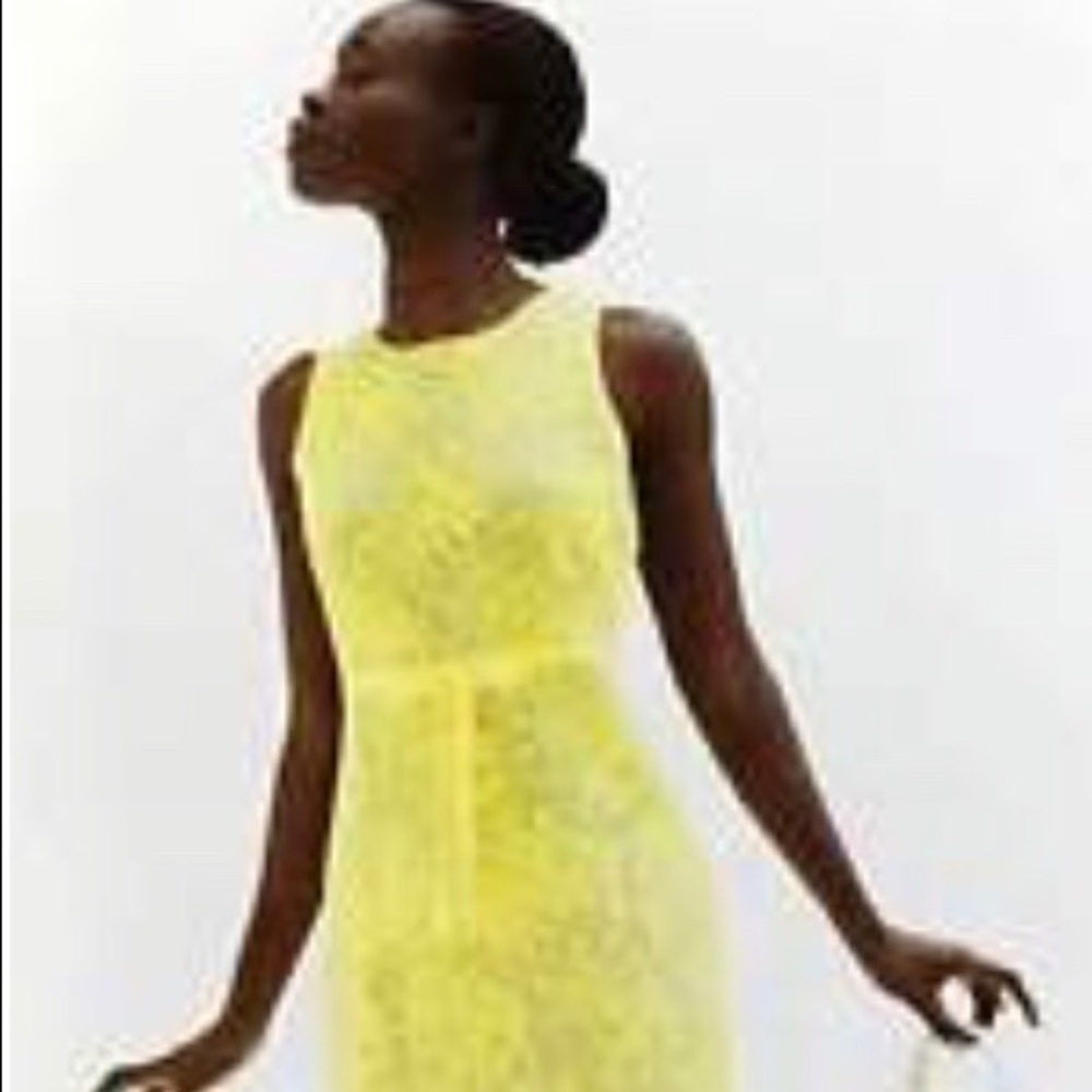 Banana Republic yellow lace dress